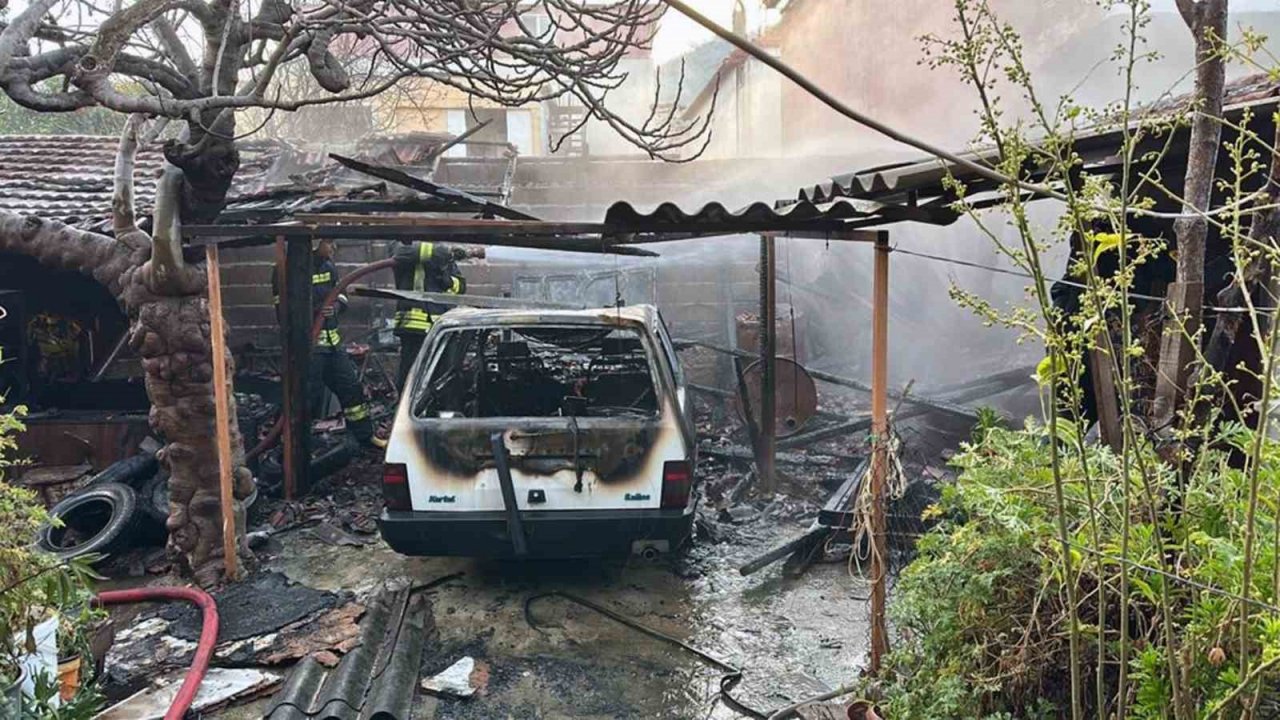 Milas’ta araç yangını