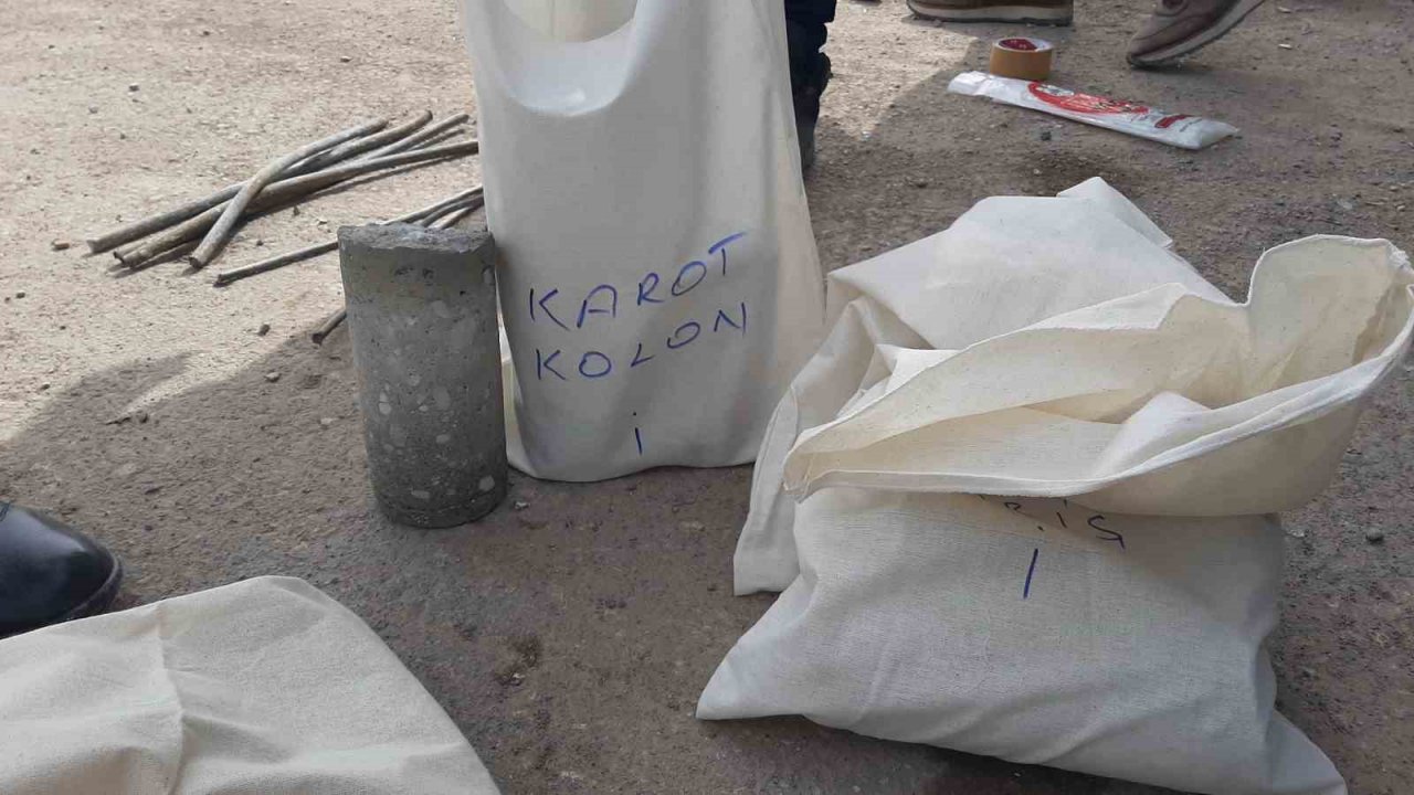 İsias Otel ve çevresindeki binalardan karot ve demir örnekleri alındı