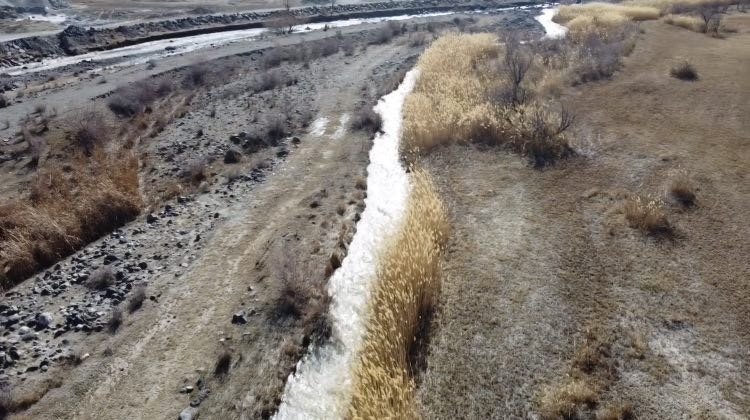 Iğdır’da karlar erimeye başladı, akarsu debileri arttı