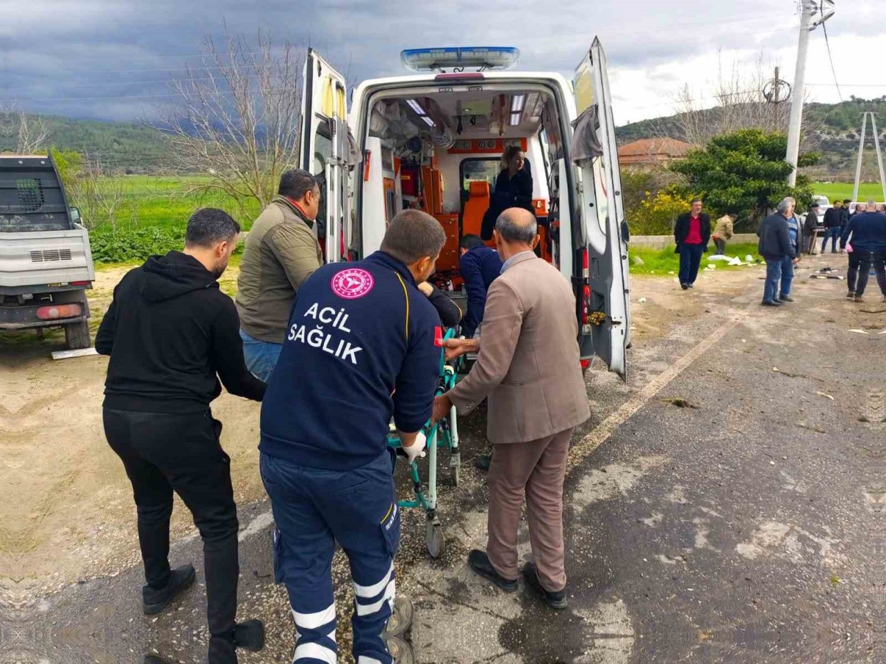 Balık yüklü tır kaza yaptı