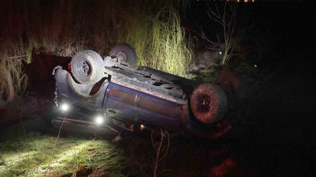 Takla atan araçtan burnu bile kanamadan çıktı