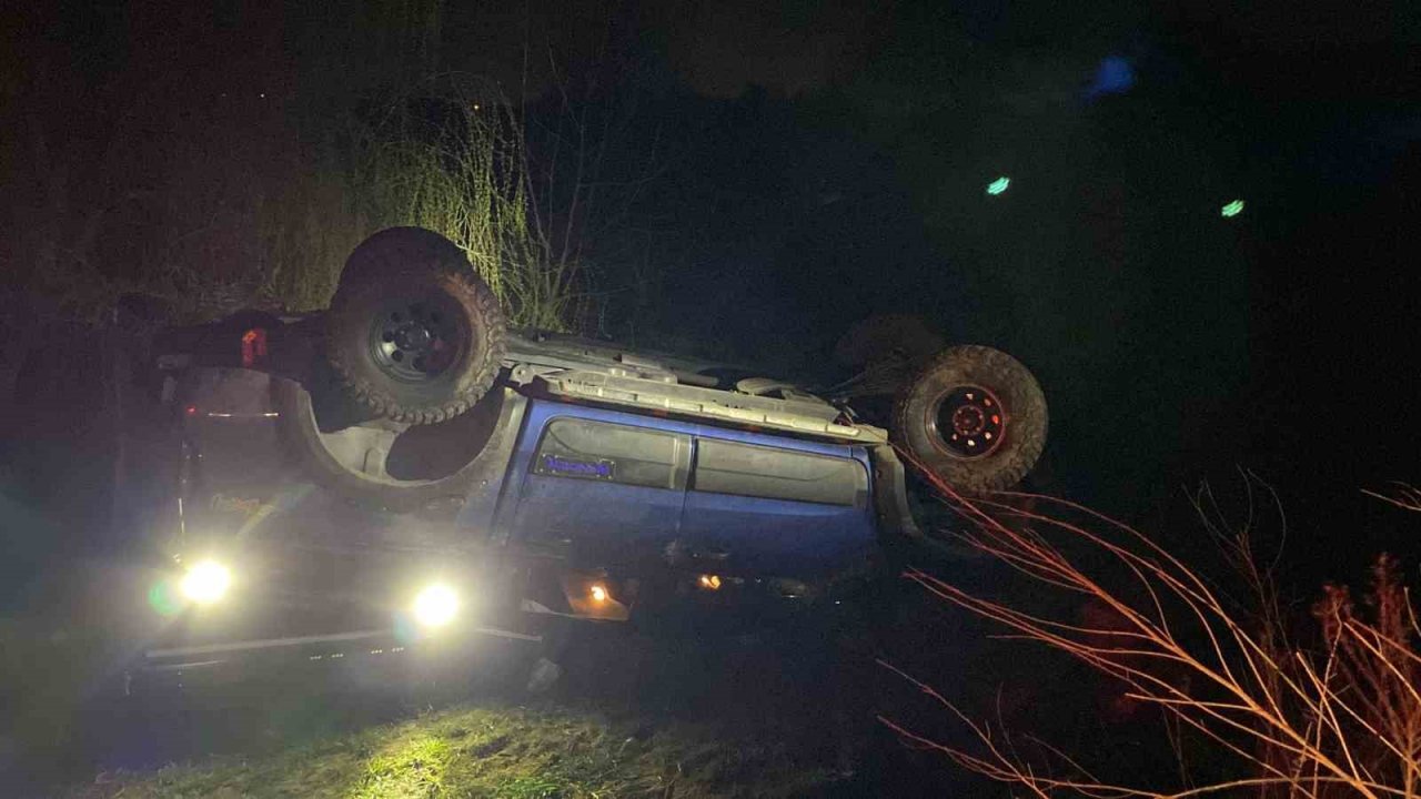 Takla atan araçtan burnu bile kanamadan çıktı