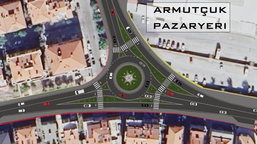 Armutçuk’taki pazaryeri girişine “Akıllı Kavşak”