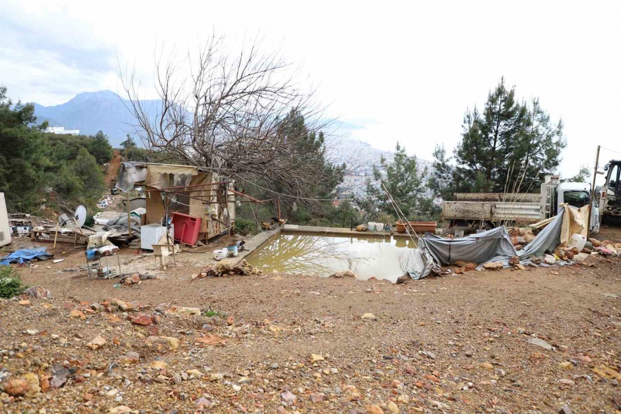 Alanya’da hazine arazisini işgal eden baraka boşaltıldı