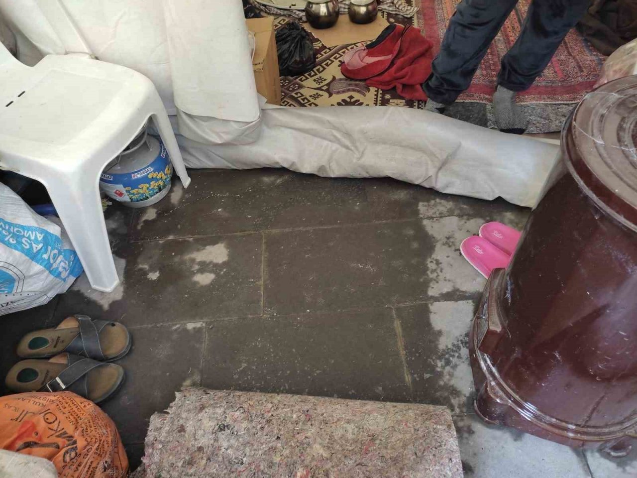 Malatya’da çadırları su bastı