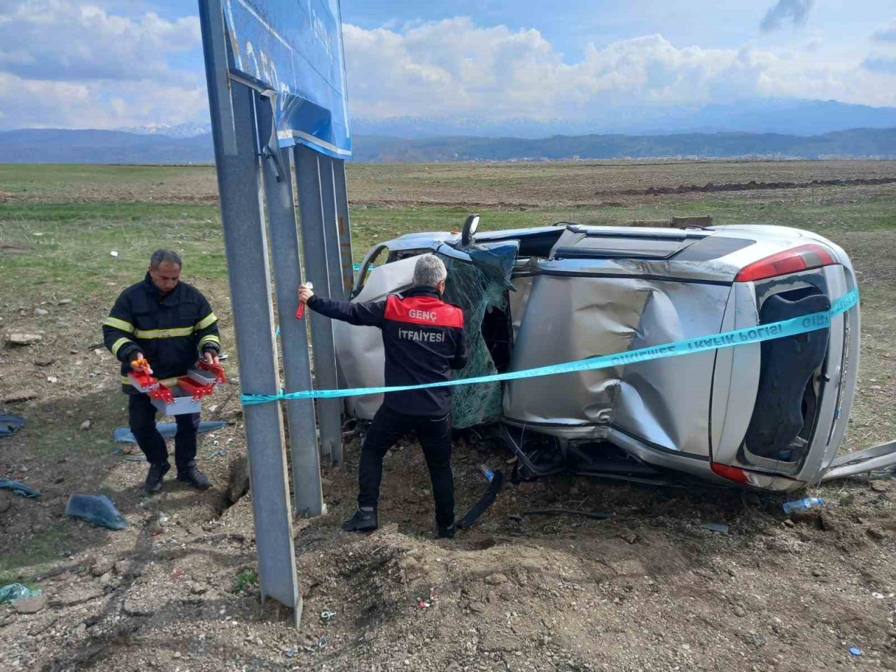 Bingöl’de araç takla attı: 1 yaralı