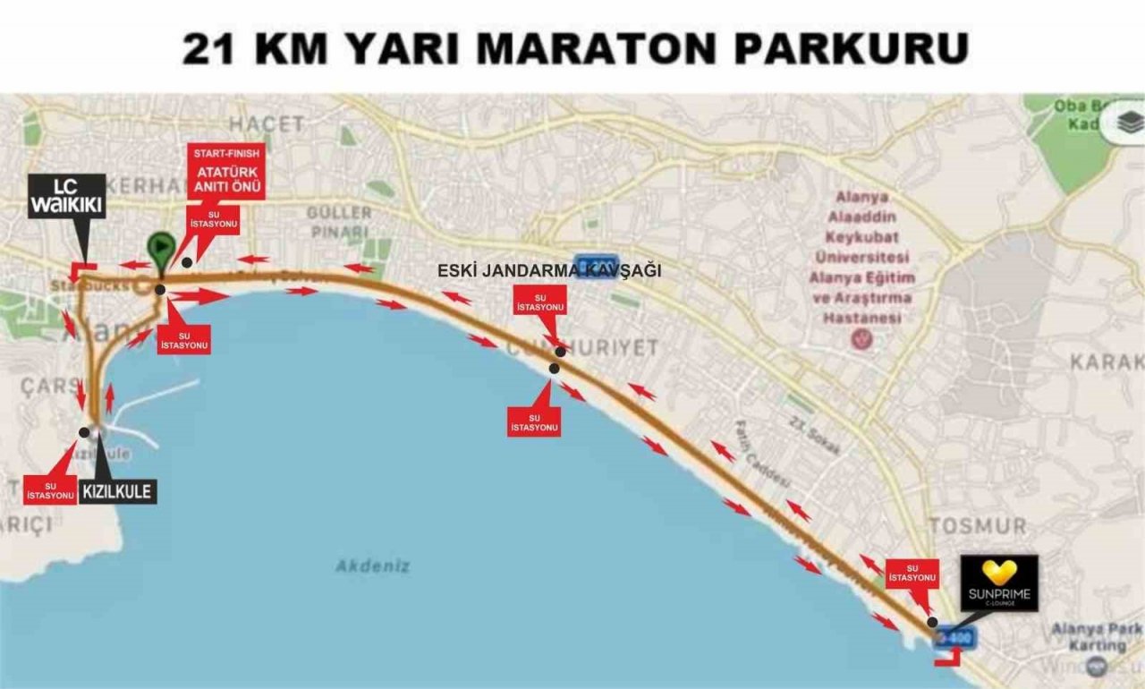 23. Alanya Atatürk Halk Koşusu ve yarı maratonu yapılacak