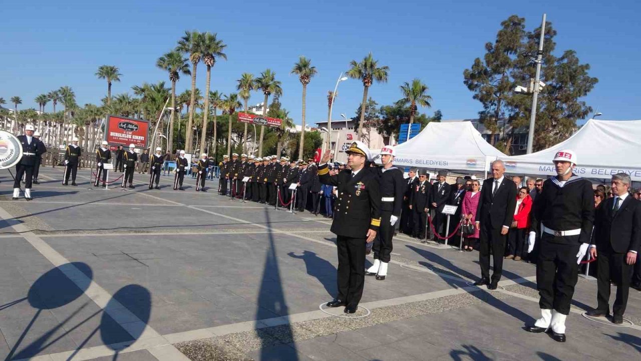 18 Mart Şehitler Günü programı Marmaris’te çelenk sunma töreni ile başladı
