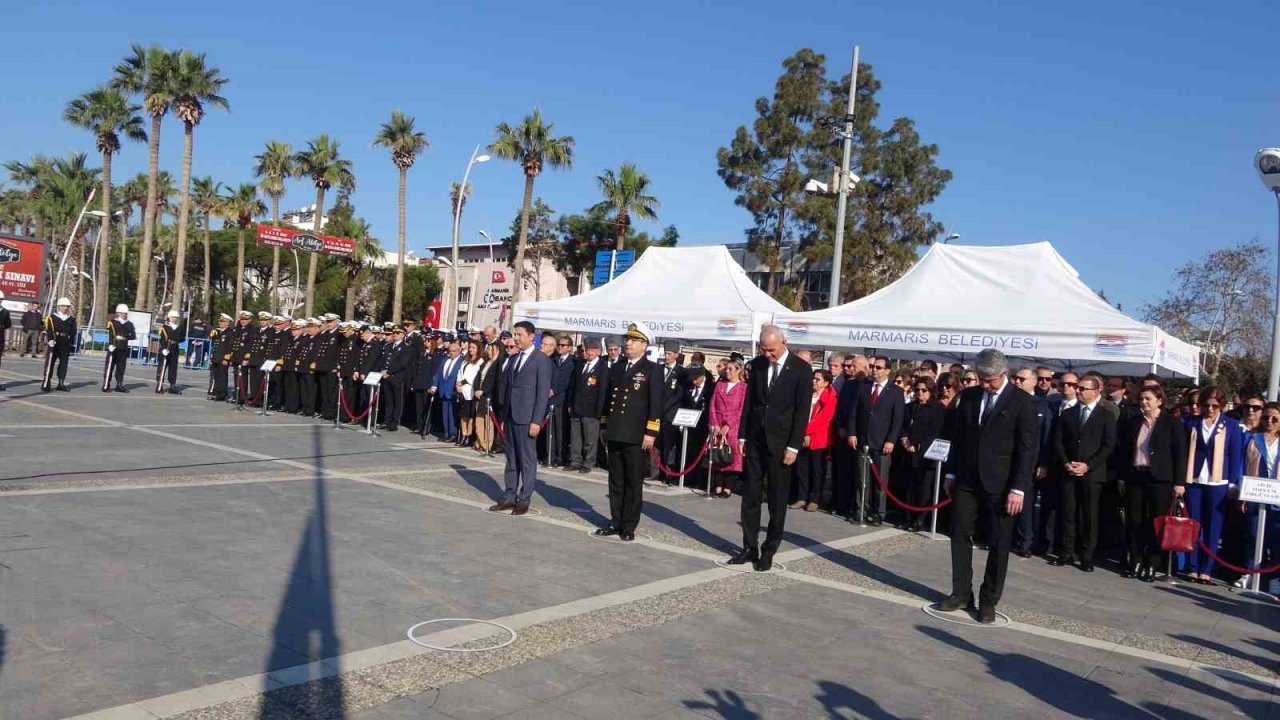 18 Mart Şehitler Günü programı Marmaris’te çelenk sunma töreni ile başladı