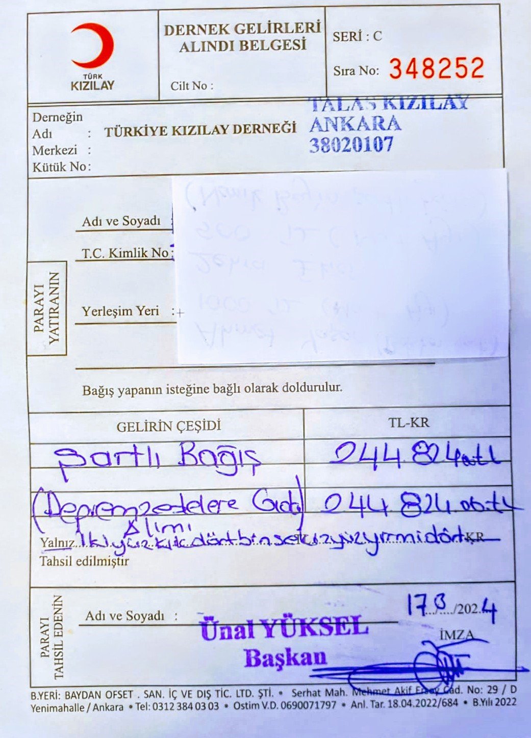 Kızılay Talas Şubesi Bağışları Depremzedelere Ulaştırıyor