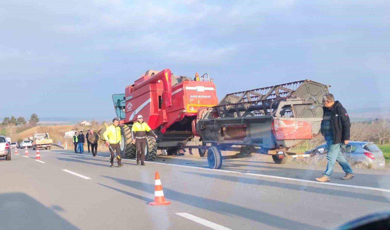 Tekirdağ’da otomobil biçerdövere çarptı: 1 ölü