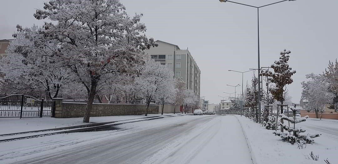 Aşkale güne kar ile uyandı