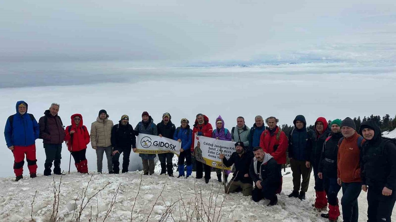Giresun’da 2016 yılında şehit olan J.Kd.Bçvş. Zafer Çalışkan için zirve yürüyüşü düzenlendi