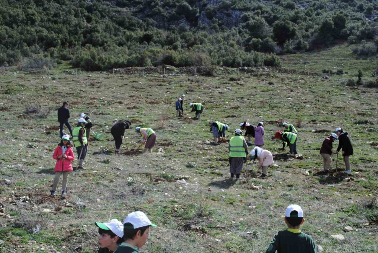 Deprem şehitleri için Eğirdir’de 500 adet ardıç fidanı dikildi