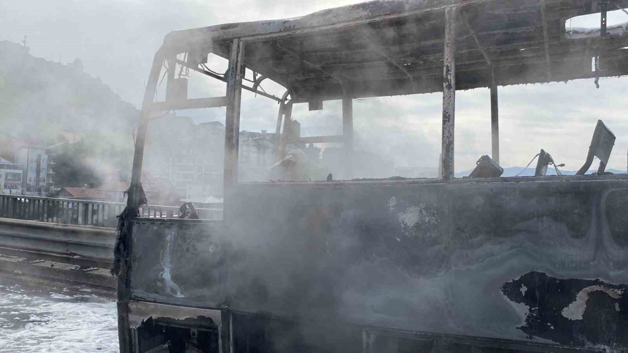 TEM’de minibüs alev topuna döndü