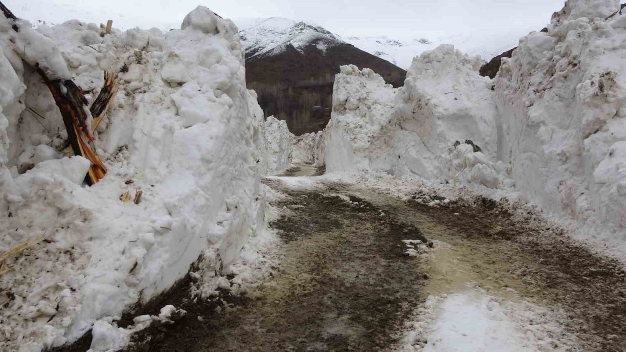 Yüksekova’da 5 metreyi bulan kar tünelleri