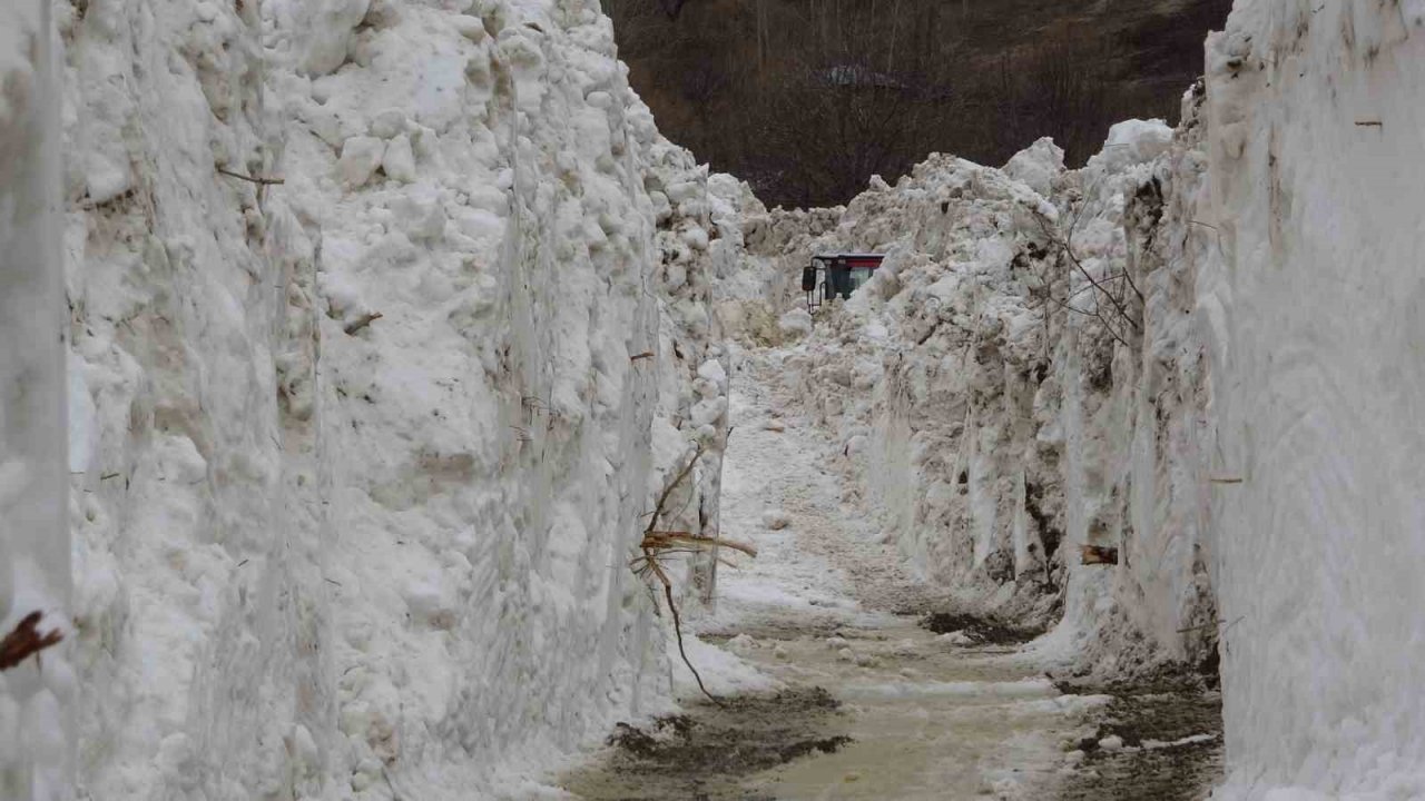 Yüksekova’da 5 metreyi bulan kar tünelleri