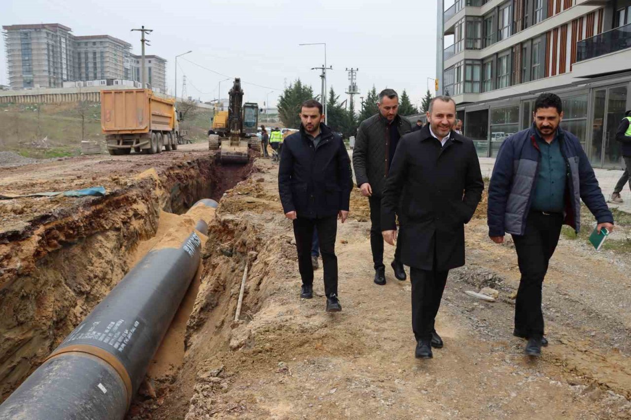 Başkan Tutuk, içme suyu ana ishale hattı yapım çalışmalarını inceledi