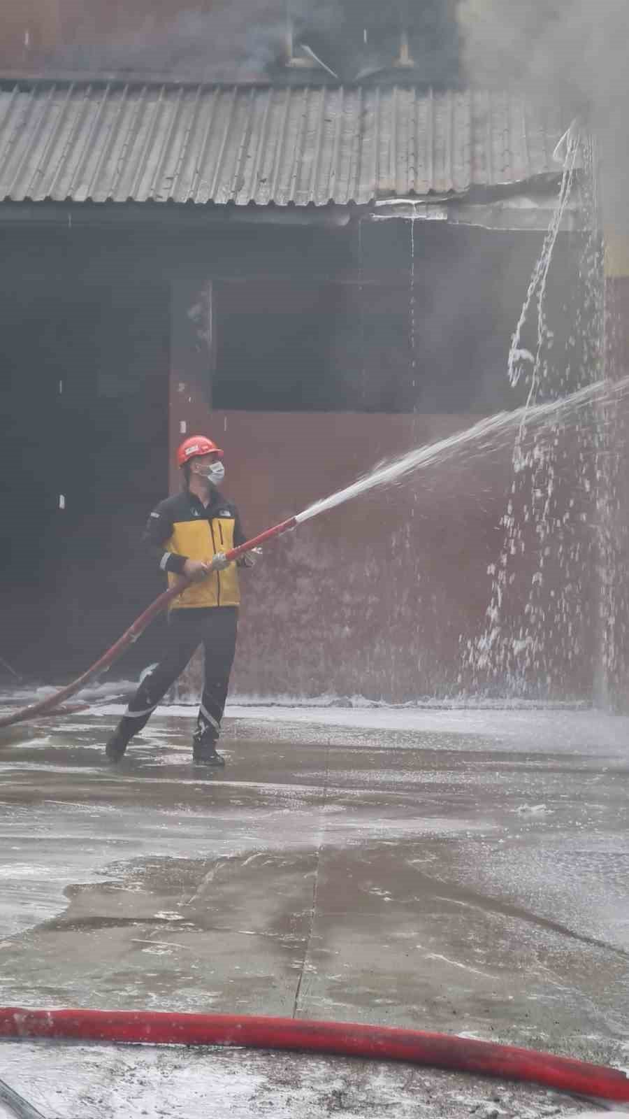 Artvin’in Kemalpaşa ilçesindeki ÇAYKUR Fabrikası’nda yangın