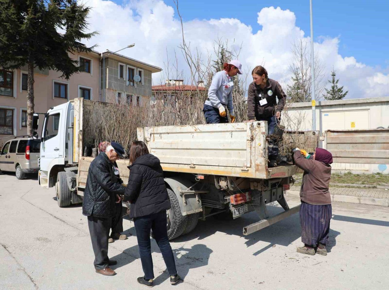 Bolu Belediyesi mahallelerde fidan dağıtıyor