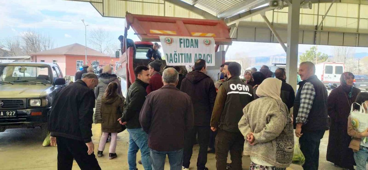 Hisarcık’ta 3 bin 500 fidan dağıtıldı