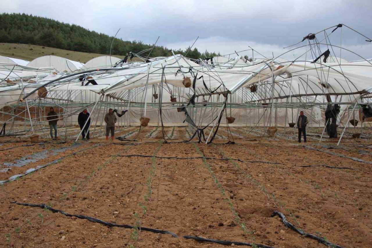 Amasya’da fırtına seraları ve pazarı vurdu