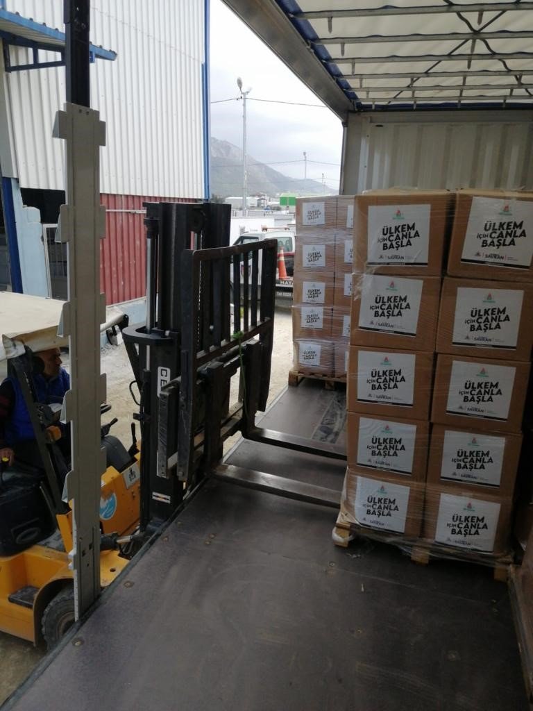 Nevşehir’den Hatay’a 4 bin gıda kolisi gönderildi