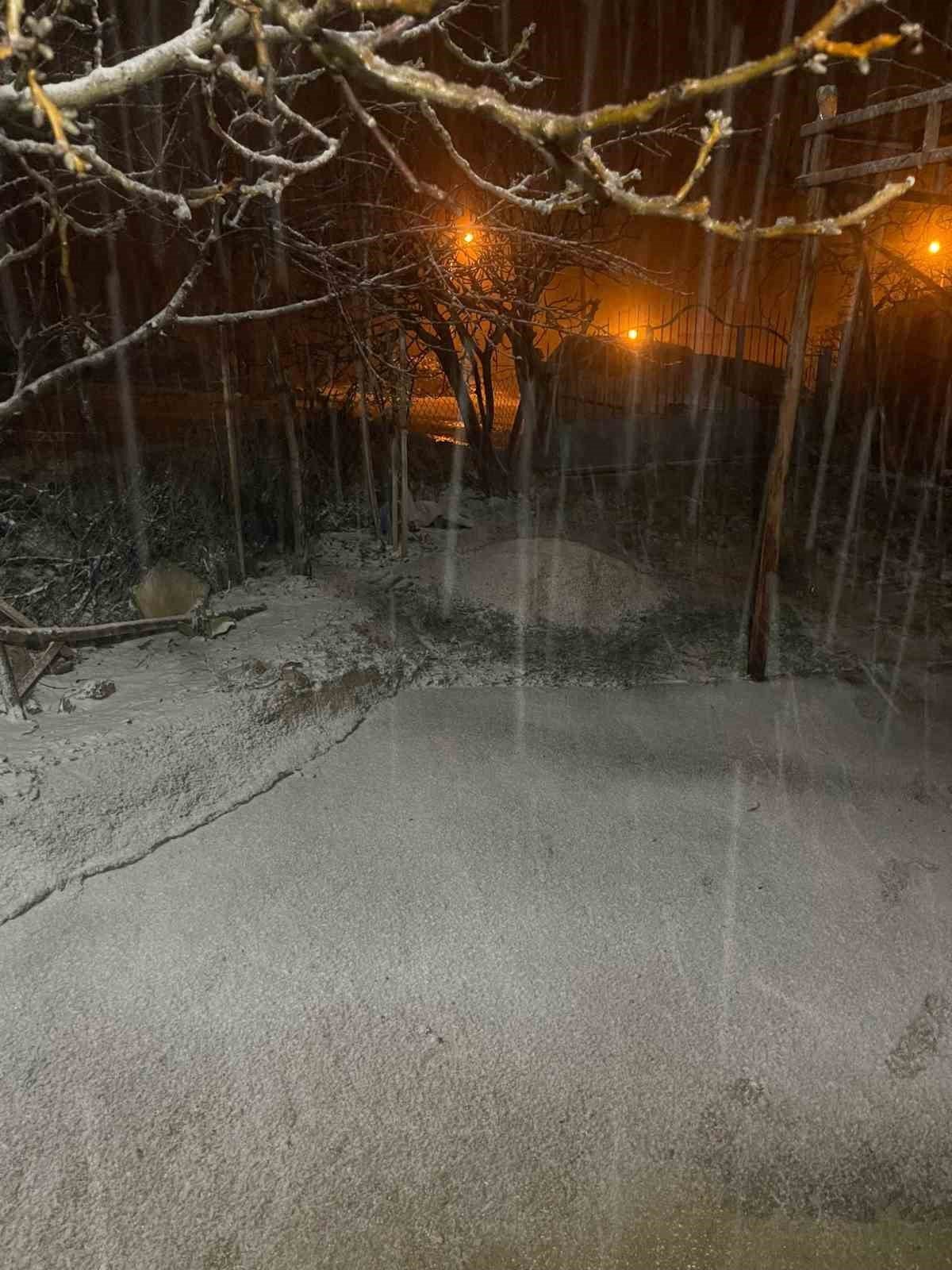 Baskil ilçesinde kar yağışı etkili oldu