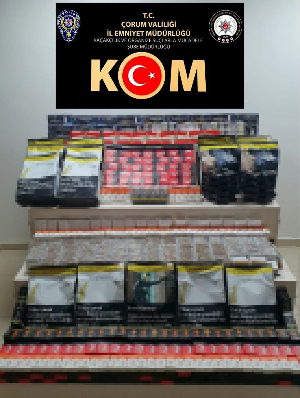 Çorum polisinden kaçak alkol ve sigara operasyonu