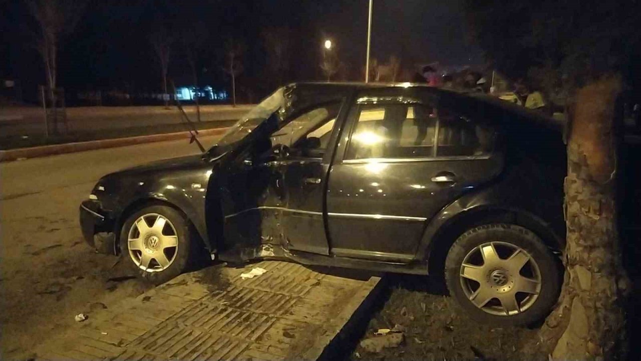 Kontrolden çıkan otomobil ağaca çarptı: 5 yaralı