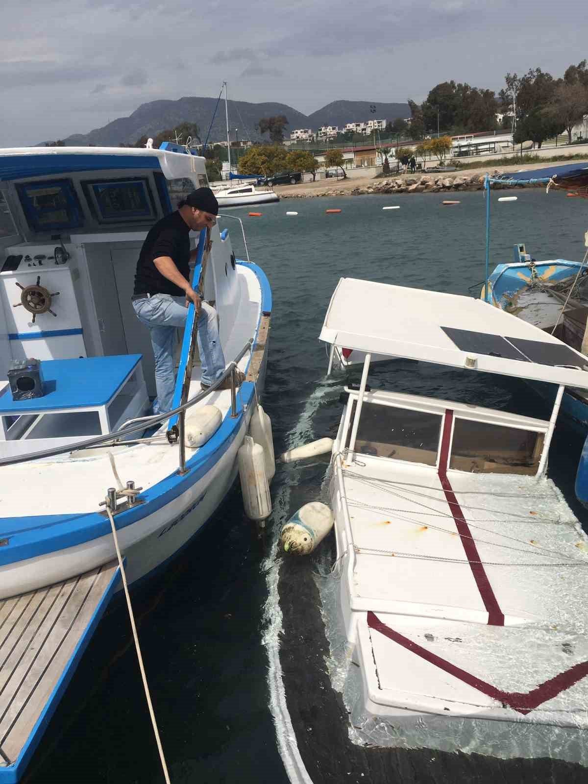 Bodrum’da fırtına balıkçı teknesini batırdı