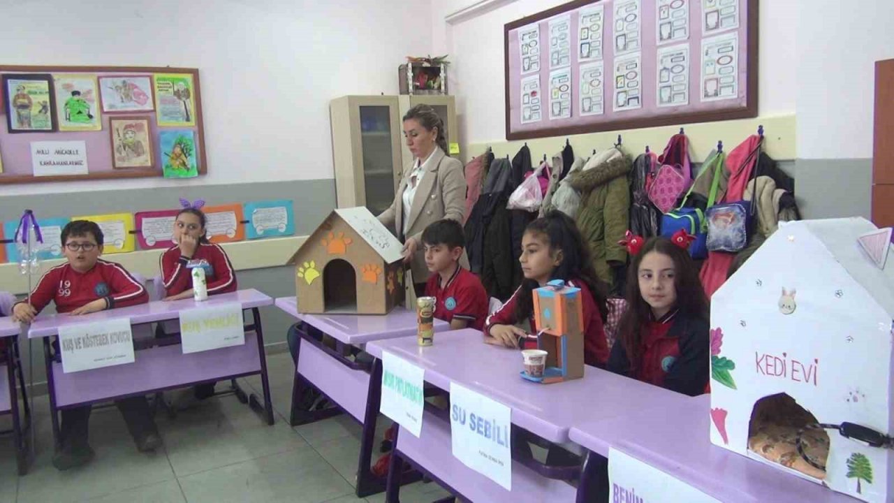 Çocuklar çevreci projeleri ile geri dönüşüme dikkat çekti