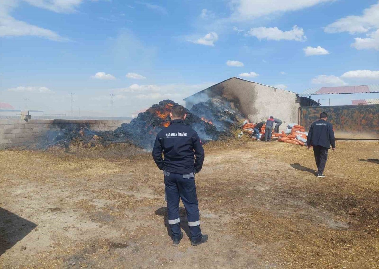 Karaman’da saman yangını