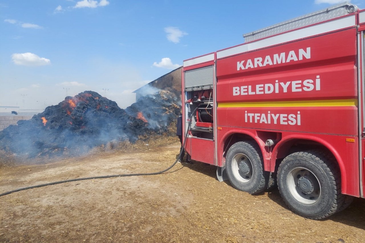 Karaman’da saman yangını