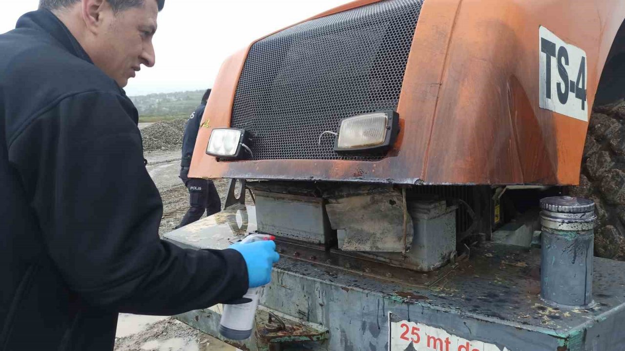 İs makinesinden mazot hırsızlığı