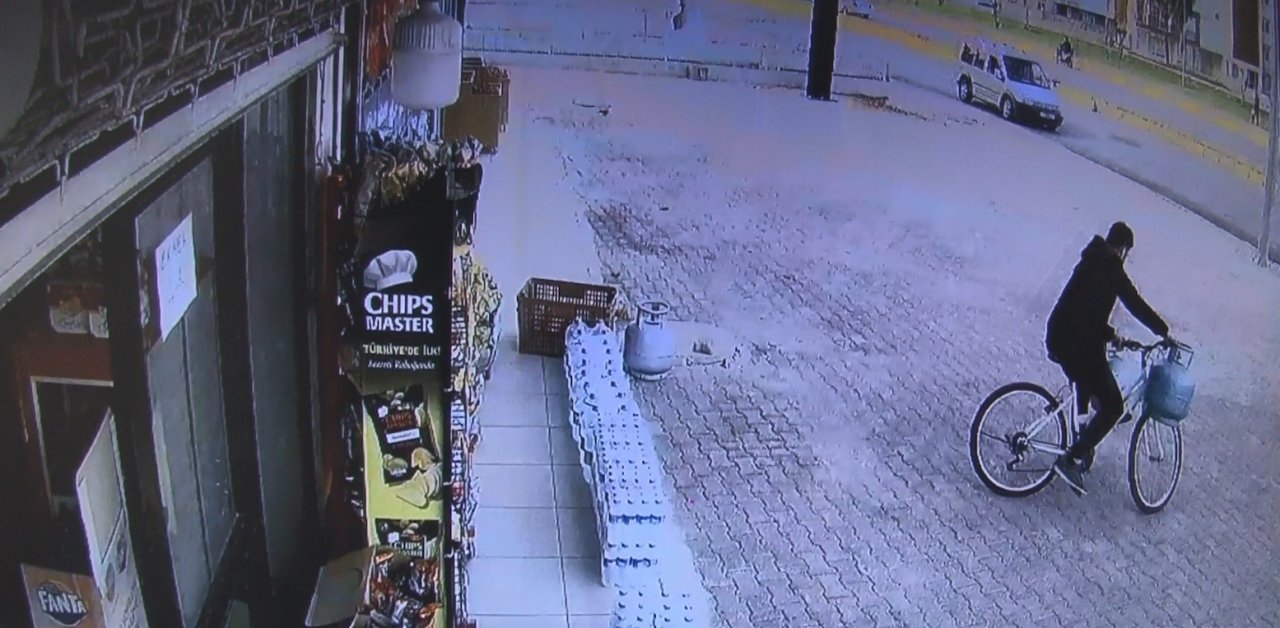 Antalya’da bisikletli mutfak tüpü hırsızı, esnafın korkulu rüyası oldu