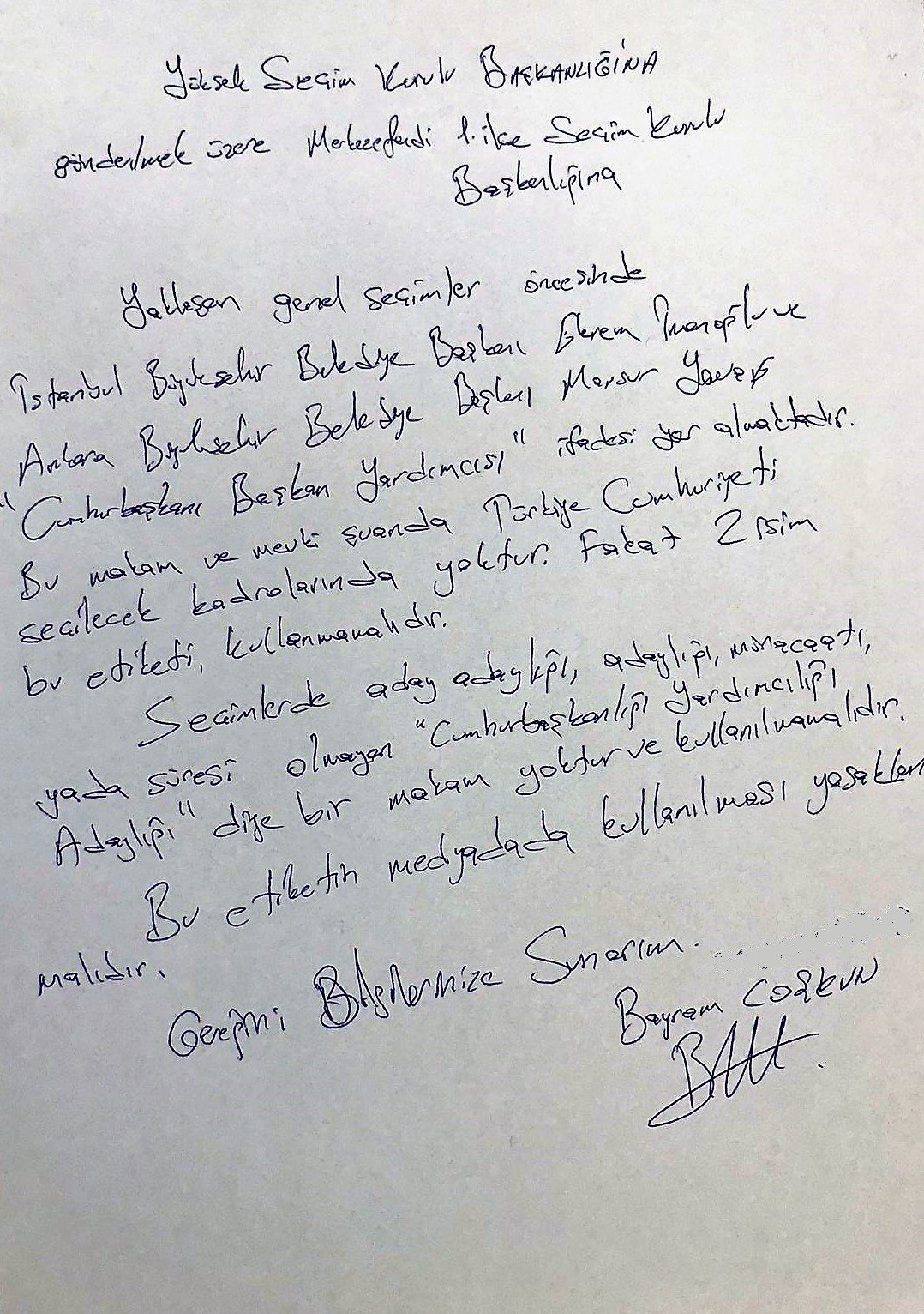 ’Cumhurbaşkanı Yardımcısı Adayı’ etiketini kullanan İmamoğlu ve Yavaş için YSK’ya başvuru yapıldı