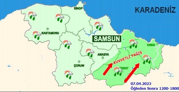 Samsun’da nisan yağmurları