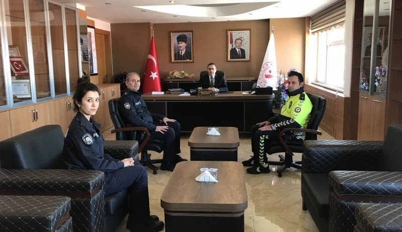 Polis Haftası nedeniyle ilçe emniyet teşkilatından Kaymakam Vekili İlyas Memiş’e ziyaret