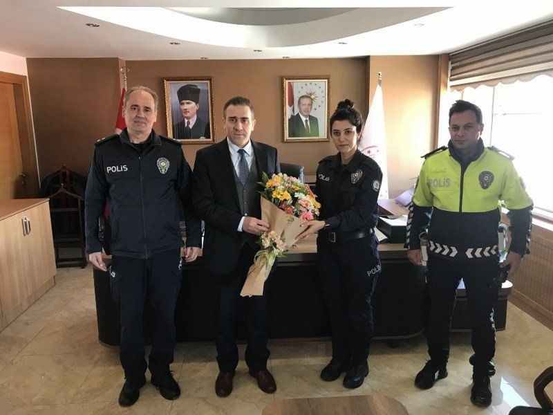 Polis Haftası nedeniyle ilçe emniyet teşkilatından Kaymakam Vekili İlyas Memiş’e ziyaret