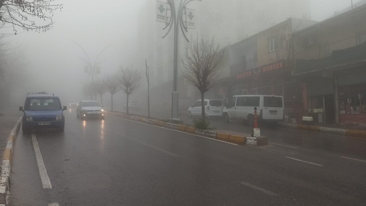 Şırnak’ta etkili olan sis, görüş mesafesini 10 metreye düşürdü