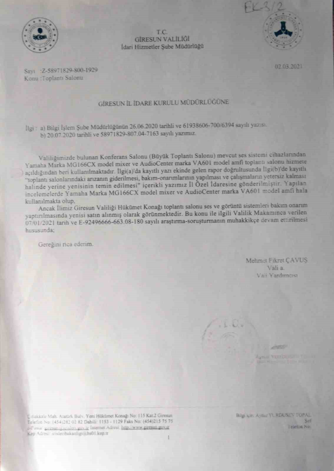 Giresun İl Özel İdaresi’nde görevli 4 kişi hakkında kamuyu zarara uğratmak suçundan soruşturma açıldı