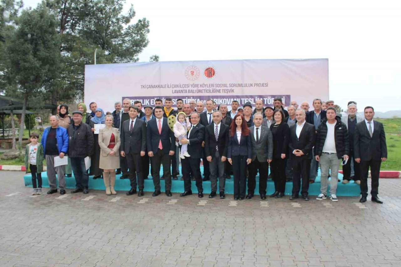 Çan’da üreticiler arı kovanı ve organik lavanta fidanı ile desteklendi