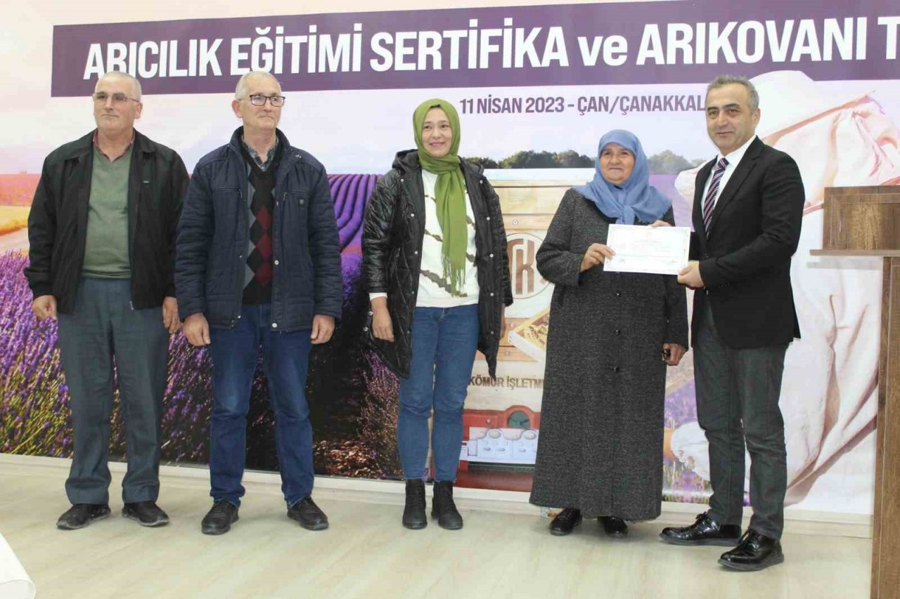 Çan’da üreticiler arı kovanı ve organik lavanta fidanı ile desteklendi