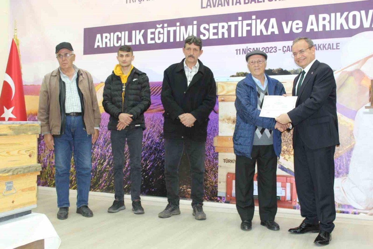 Çan’da üreticiler arı kovanı ve organik lavanta fidanı ile desteklendi