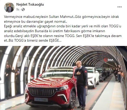 Yerli otomobil ile alay eden CHP’li başkana eşekli cevap