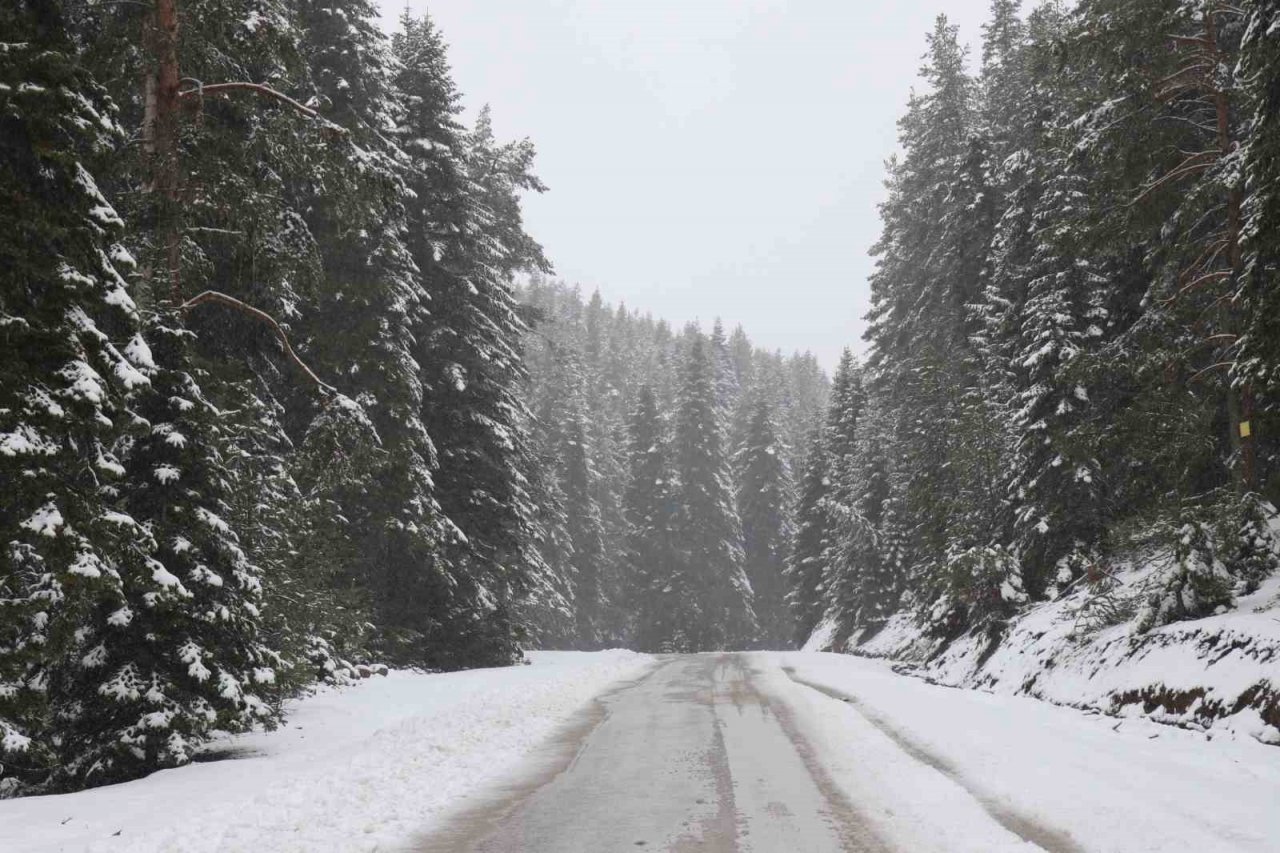 Bolu’da Nisan ayında kar sürprizi