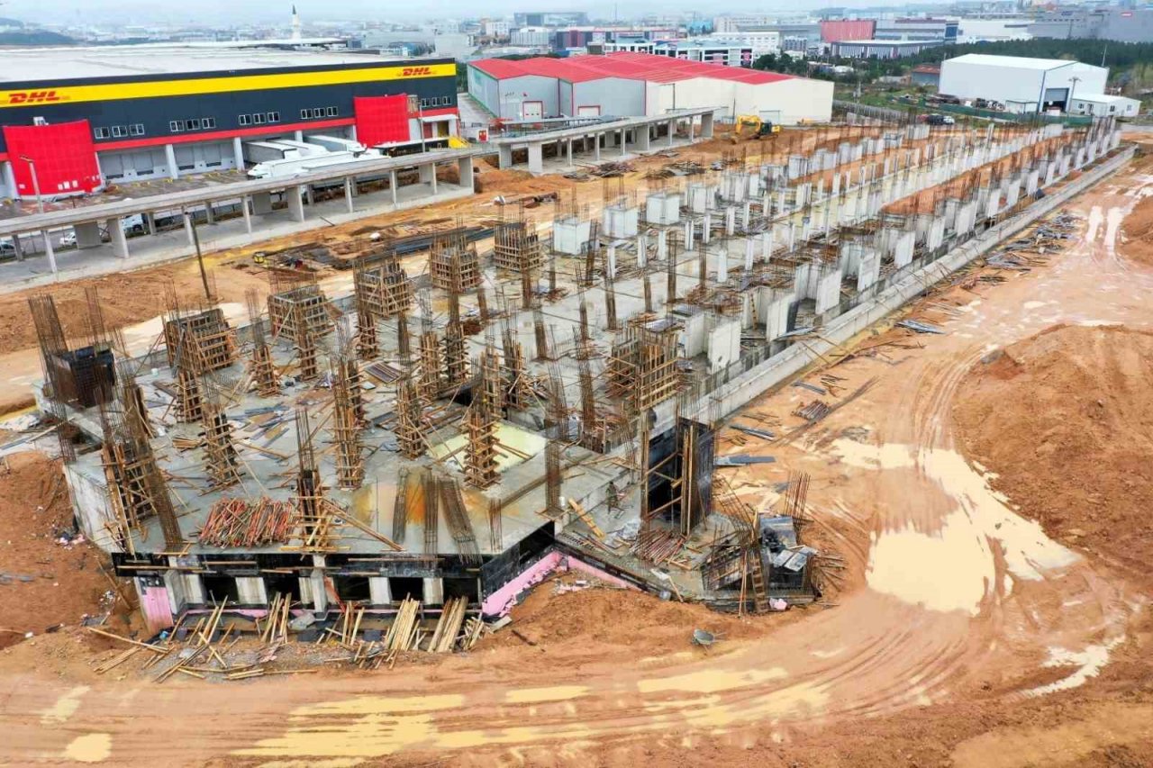 Yeni hal binası hızla yükseliyor