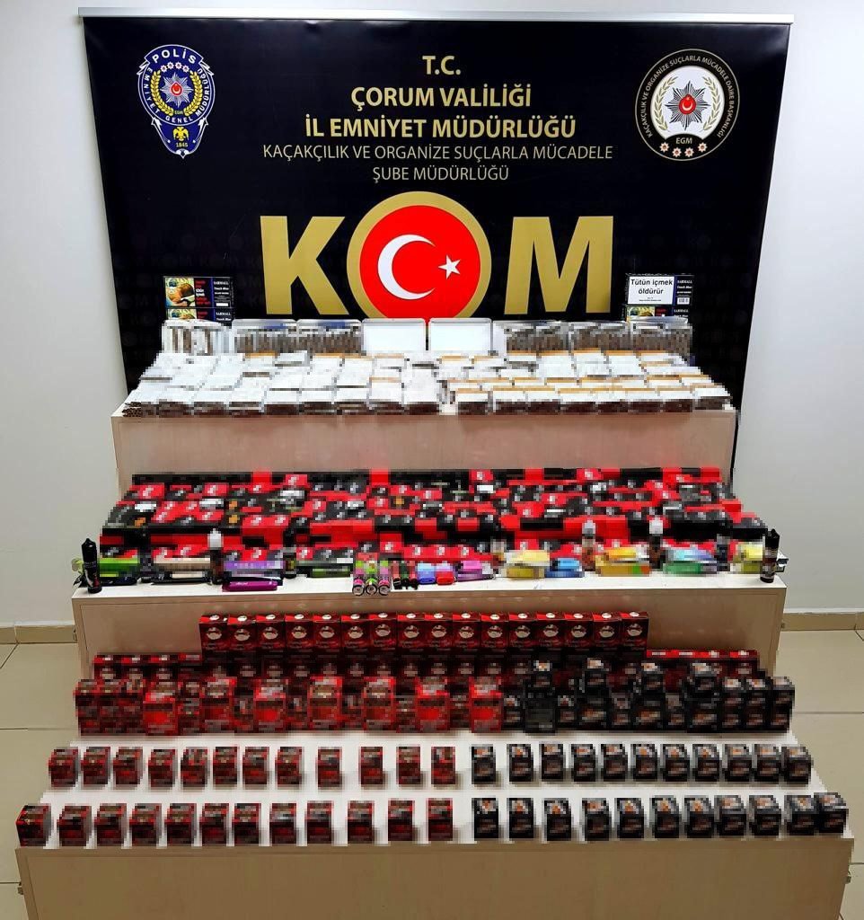 Çorum polisinden kaçak sigara operasyonu