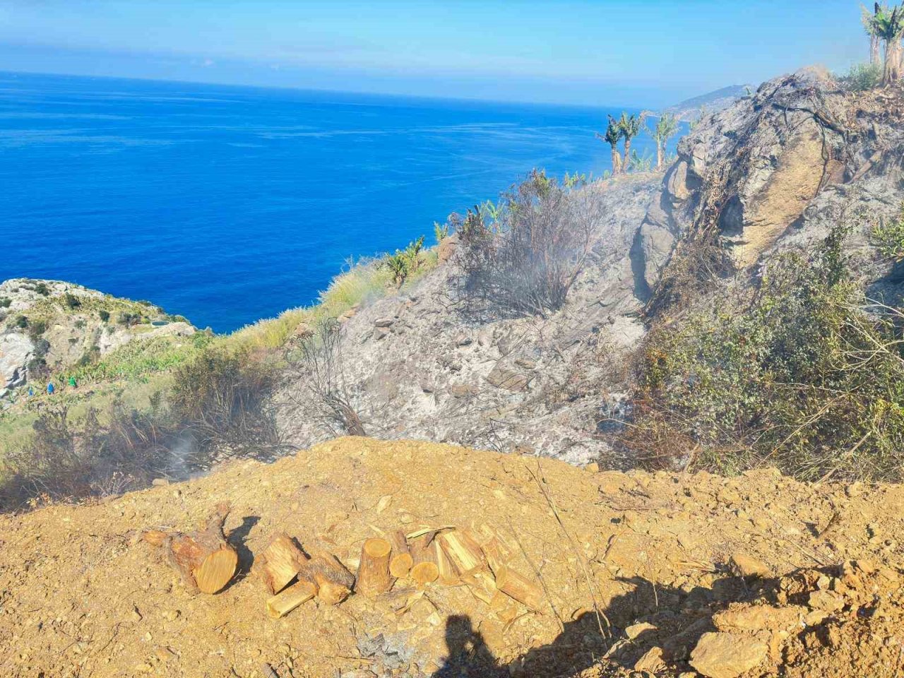 Yerleşim yerlerine yakın noktada çıkan yangın büyümeden söndürüldü